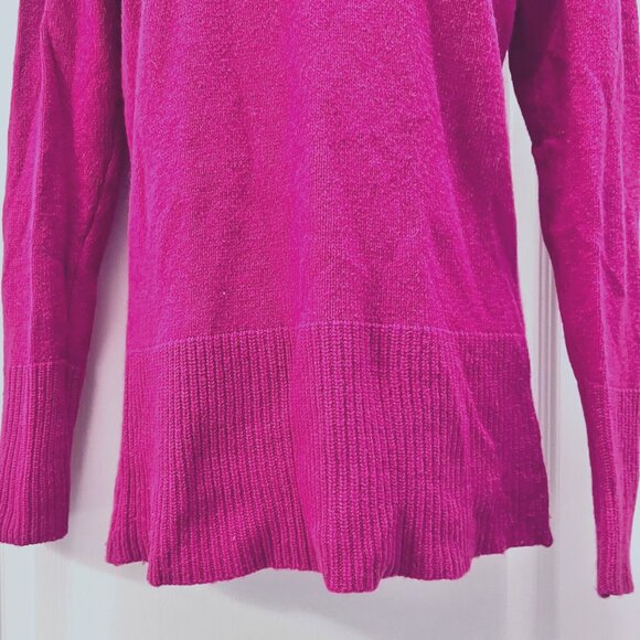 Cache Women's Fuchsia/Gold Shrug Off Shoulder Rabbit Hair Mix Sweater-Size Med - Picture 9 of 14